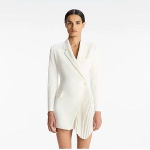 A.L.C. White Juliet Wedding, Elopement, Engagement Dress With Pleated Detail